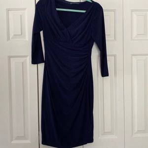 Ralph Lauren Navy 3/4 sleeve dress. Size 6 Wash and wear packs great